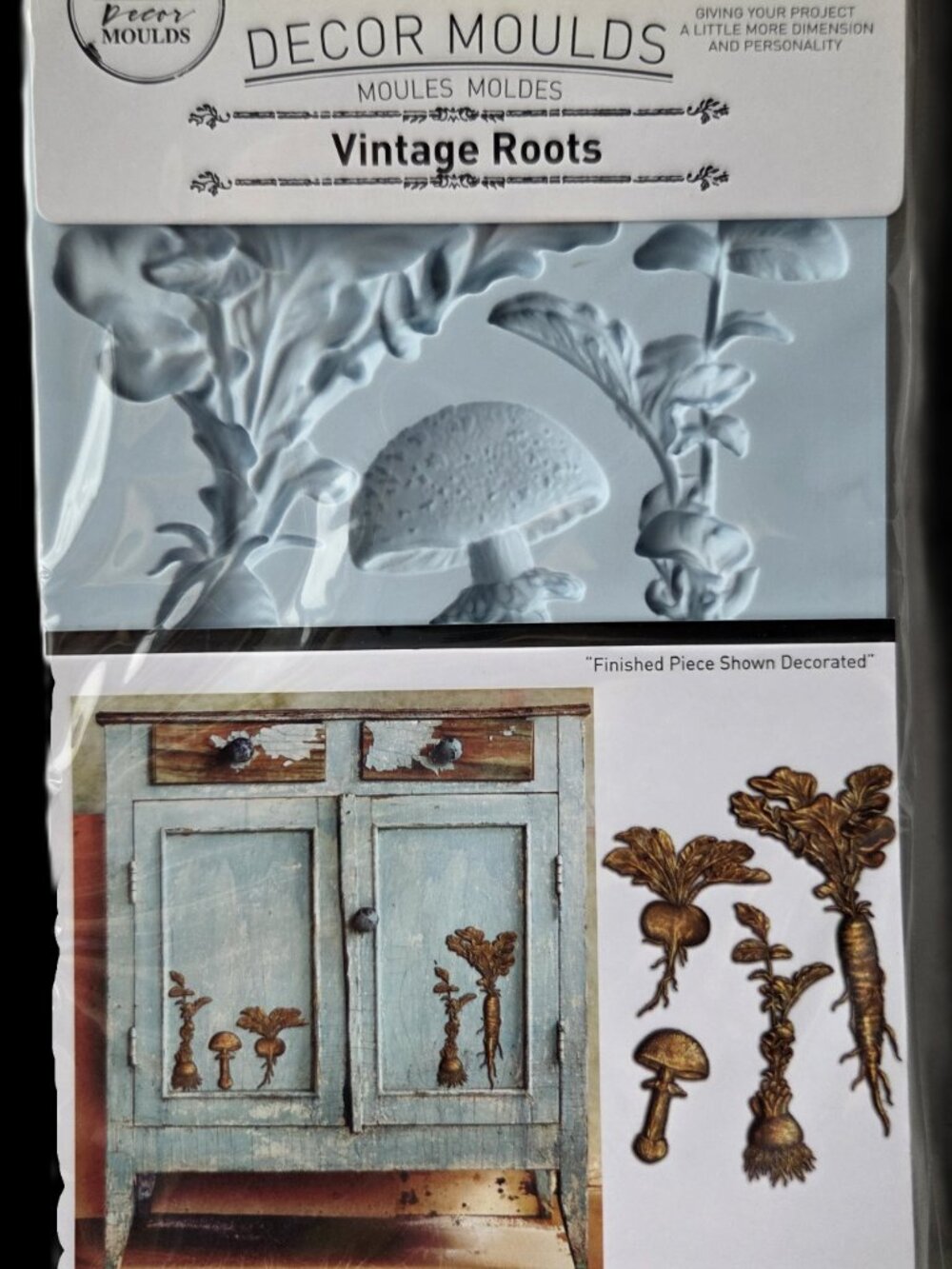 Redesign with Prima Decor Moulds Vintage Roots 5x8" Silicone Mold Food Safe RARE